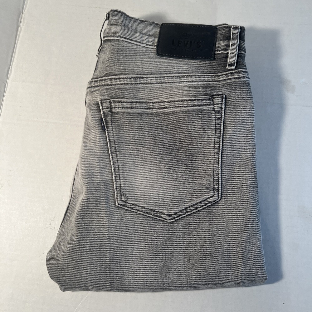 Levis Made & Crafted Distressed Charcoal Button Fly Twig High Slim Jeans Size 29